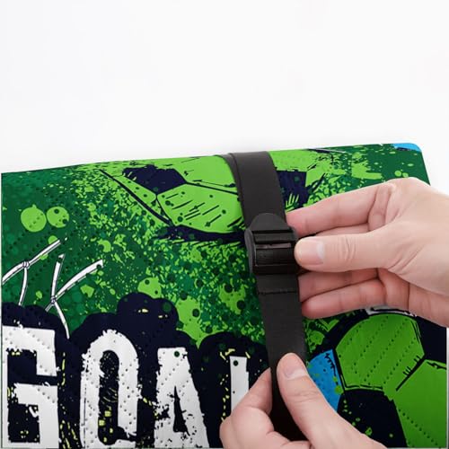 Outdoor Picnic Blanket Portable Ultrasonic Waterproof Picnic Cartoon Soccer Green Printed Camping Beach Mat for Sand and Wet Grass Hiking (Cartoon Soccer L - color: Cartoon Soccer, size: Extra Long - 78"x78"