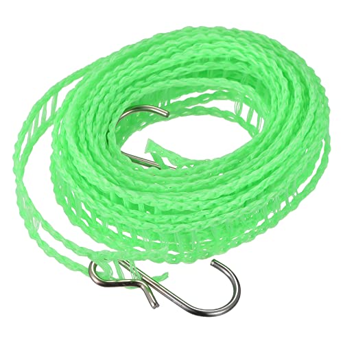 uxcell Portable Clothesline, 9.84ft Nylon Windproof Non-Slip Washing Line Rope for Courtyard Outdoor Travel Camping Laundry Drying, Green - color: Green, size: 9.84ft