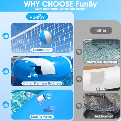 2026 Pool Volleyball Net With Lights,Inflatable Volleyball Net For Pool,Floating Swimming Game Toy for Kids&Adults,Solar pool Volleyball Set,Volleyball Net For Inground Pools,Water Sport Pool Party