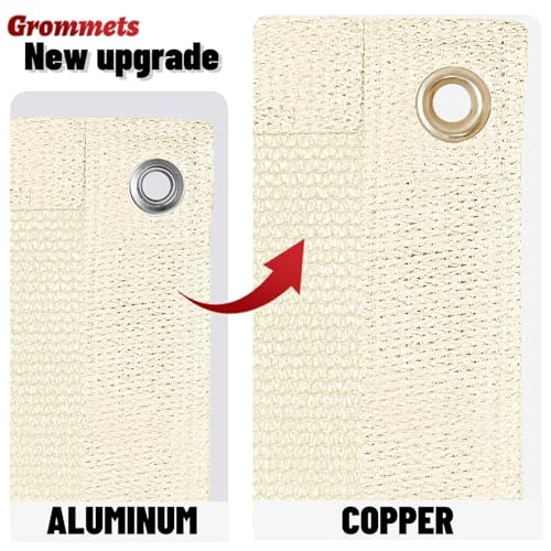 SUNNY GUARD Shade Cloth 3x8 FT Sun Shade Screen Fabric HC-089 Shade Cover Tarp with Grommets for Pergola Backyard Garden,Butter Cream - color: Butter Cream, size: 0 3'×0 8'