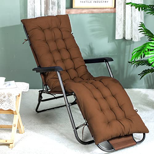 Bucherry 67 x 19 Inch Chaise Lounge Cushions Soft Lounge Chair Cushion Gravity Chair Cushion Sofa Lawn Furniture Cushion Pad with 6 Tie for Outdoor Indoor Patio Home Without Headrest (Coffee,2 Pcs) - color: Coffee