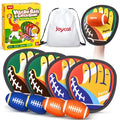 JoyCat Football Toss and Catch Ball Game for Kids, 4 Paddles & 4 Soft Footballs, American Football Training Set for Backyard Beach, Sports Outdoor Toys Birthday Gift Idea for Boys Girls Ages 3-12 - style: 4 Paddles 4 Balls(Football)