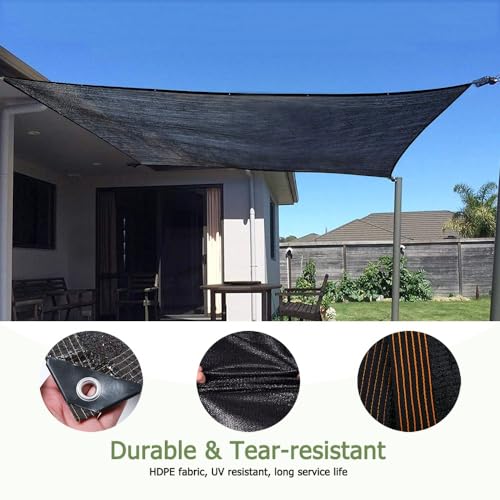 Shade Cloth 30'x35' 40'x45' 50'x50' Rectangle Shade Net Canopy Sun Shade for Patio Outside Shade Cloth Awning Outdoor Garden(Size:5x25ft) - size: 5x25ft