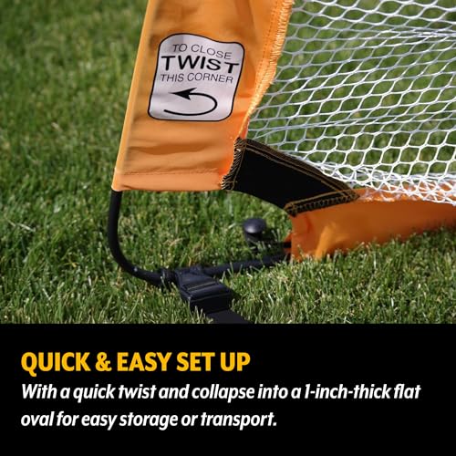 PUGG Pop Up Soccer Goal, Portable Training Football Knitted Poly Net Equipment, The Original Pickup Game Goal, Includes Two Goals & Bag - size: 6 Foot