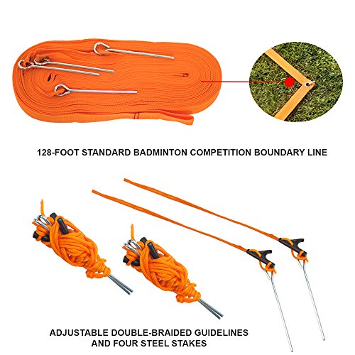 GSE Games & Sports Expert Outdoor Yard Sports Net Game Set for Backyards, Parks, Beach, Lawn. Volleyball Set, Badminton Set OR Volleyball & Badminton Combo Set Available - style: Pro Badminton Set