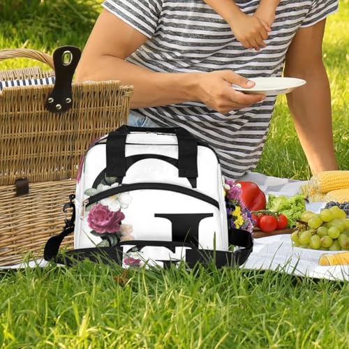 Letter G Insulated Lunch Bag for Women Men Reusable Waterproof Lunch Box Cooler Tote Bag One shoulder portable meal bag Portable Adult Lunchbox for Work Picnic Hiking Beach - color: Letter G