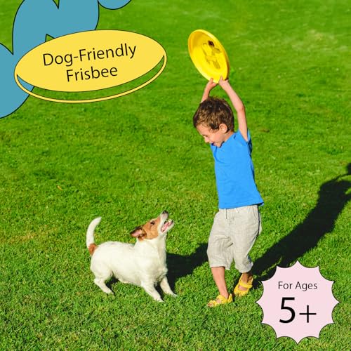 Frisbee Fastback Outdoor Flying Disc for Kids, 9.35 Inch Lightweight Sports Disc, Dog-friendly, for Beach Lawn Backyard Games and Family Fun - 100g - color: Yellow