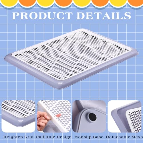 Mifoci Dog Training Pad Holder with Mesh Tray Non-Slip Leak Proof Puppy Potty Tray for Small Medium Large Dogs Pee Pad Holder Easy Clean Indoor Bathroom (25.59 x 18.90 Inch) - size: 25.59 x 18.90 Inch