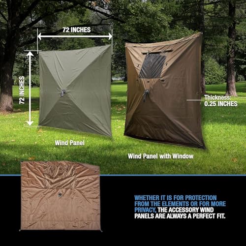 Clam Quick-Set Wind & Sun Panels 2-Pack – Brown Screen Tent Sidewalls – Fits Traveler, Venture & Escape – Shade & Privacy – Carry Bag – Tent Not Included - color: Brown, size: 2 Panel