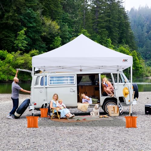 ABCCANOPY Canopy Weights 120 LBS Tent Sand Bags,4-Pack Orange (Without Sand) - color: Orange, size: 120 LBS