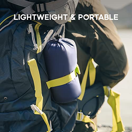 Sonive Blanket 52x75, Packable Compact Blanket Weatherproof Outdoor Down Alternative Throw Puffy Warm Quilt for Camping, Hiking, Backpacking, Picnic, Stadium Dark Blue - color: Dark Blue
