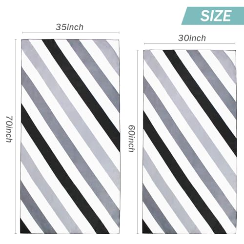 Whale Flotilla 4 Pack Quick Dry Beach Towels Oversized (35"x70"), Microfiber Sand-Free Beach Towel Set, Extra Large Compact Pool Travel Accessories, Purple/Black/Blue/Navy - color: Purple/ Black/ Blue/ Navy, size: 70.00" x 35.00"