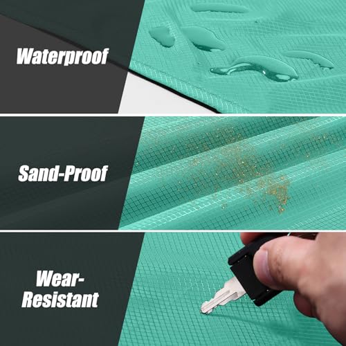 Odoland Beach Blanket Picnic Blanket, 43.3" x 27.5" SandProof Waterproof Outdoor Pocket Blanket with Portable Bag, Foldable Lightweight Sand Free Mat for 1 People Hiking, Camping, Travel, Light Green - color: Light Green, size: 27.5" x 43.3"(1 People)