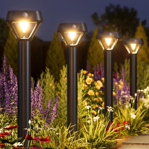 XMCOSY+ Smart Solar Pathway Lights, Bluetooth APP Control with Motion Sensor, 150LM RGBCW Color Changing Landscape Lighting for Yard, Garage, Garden, Lawn, IP65 Waterproof, 2 Pack - size: 2 Pack (Excludes smart bridge)