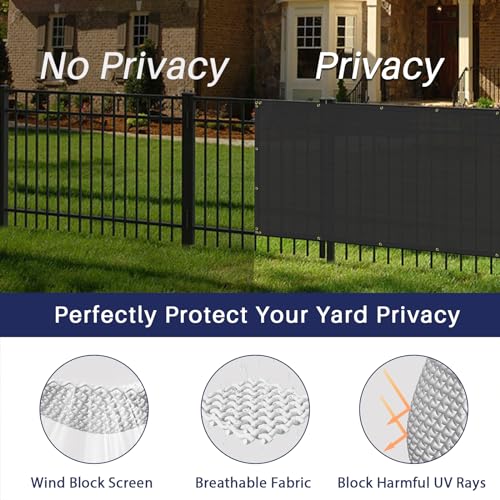 Windscreen4less 4' x 2' Privacy Fence Screen Heavy Duty Windscreen Fencing Mesh Fabric Shade Net Cover with Brass Grommtes for Outdoor Wall Garden Yard Pool Deck Black - color: Black, size: 4' x 2'