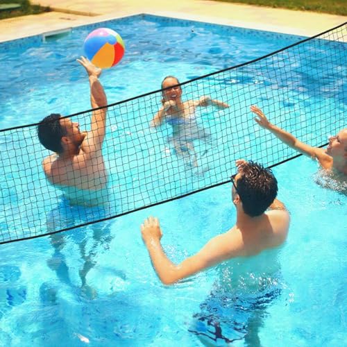 Luwint Replacement Volleyball Practice Net 15ft, Black Pool Volleyball Net for Spiking & Blocking Drills, 2v2 4v4 Family Backyard Indoor Outdoor Net - color: 1 Pcs Black