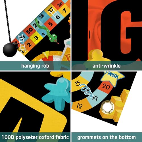 Lofaris Kids Party Banner - Game Night Decorations for Kids, 70.8x11.8 Inches - Game Theme Outdoor Porch Banner for Birthday Celebrations