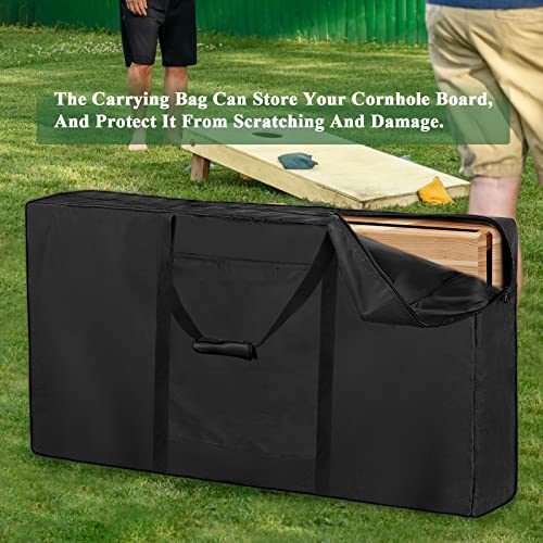 Cornhole Carrying Case, Professional Corn Hole with Bags Boards Carrying Bag Regulation Cornhole Board Covers, Black - size: 48"L×9.5"W×24"H