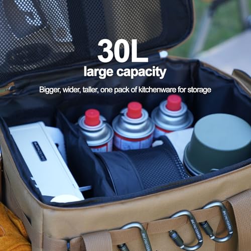 Picnic Organizer Bag - Large Capacity Waterproof Storage Bag, Foldable Organizer Carrier for Beach, Hiking & Outdoor Blanket/Utensils