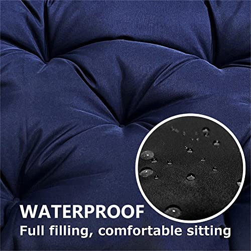 Srutirbo Waterproof Outdoor Bench Cushion, 48"x20", Swing Cushion Patio Furniture Cushions 3 Seater, for Garden Patio Furniture Lounger Bench (Black, 48x20 in) - color: Black