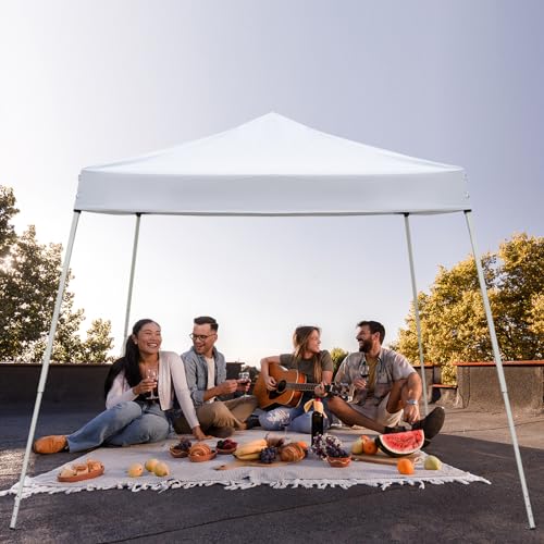 Outvita Canopy 10'x10' Pop Up Commercial Instant Gazebo Tent, Waterproof & UV Protection Canopy Tent with Slant Legs for Party Wedding Birthday BBQ Events - style: 10x10-white