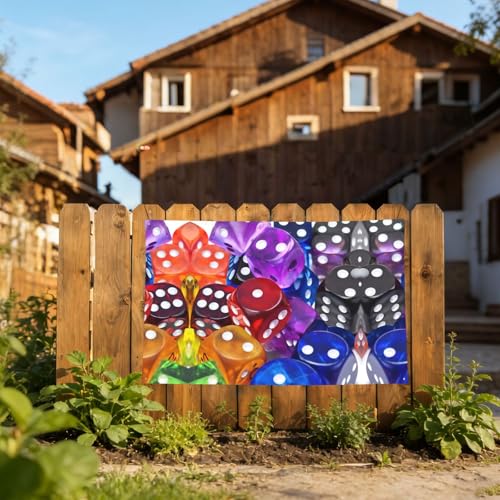 Games Dice Set Print Garden Banner 3x5 Ft Polyester Decorative Flag For Outdoor Yard, Party, Event Decoration With Grommets & Hanging Hardware