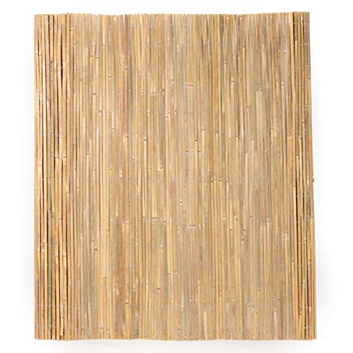 Mininfa Natural Bamboo Slat Screening, Eco-Friendly Privacy Slat Fence, Bamboo Screen Panel Roll for Balcony or as Wind and Sight Protection (1.2m x 4m) - size: 4FT X 13FT