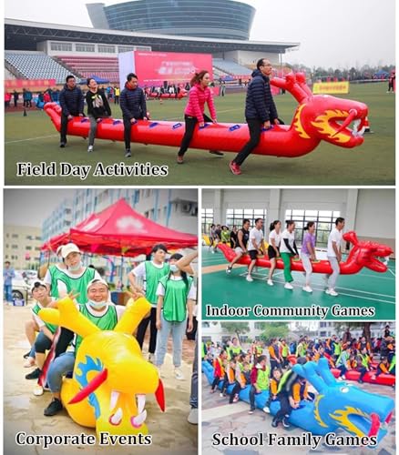 Outdoor Inflatable Dragon Boat for Team Building and Corporate Events, Easy to Carry Multiplayer Game Prop - size: 9 seats/L-6M