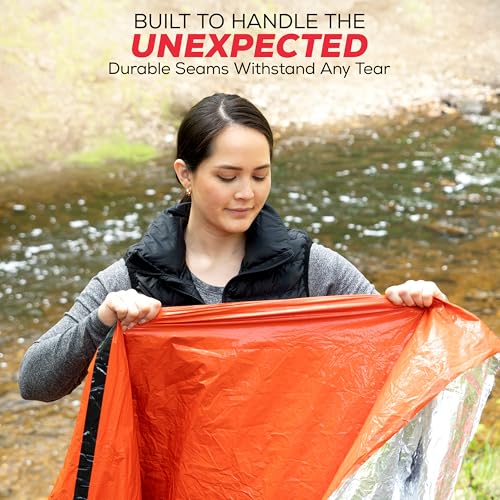Emergency Sleeping Bag for Survival Gear and Supplies Life Bivy Sack Waterproof Mylar Emergency Blankets for Survival Kit Car Camping Gear Hiking Tac Bivvy Go Bags Supplies Sleep Sacks Shelter - size: [3 Pack]