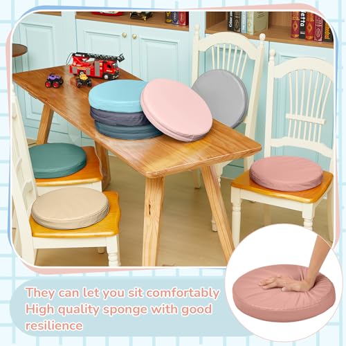 Juexica 8 Pcs Extra Thick Flexible Seating Floor Cushion Assorted Colored Floor Pillow Classroom Seat Cushion Soft Classroom Seating for Kid Learning(Light Morandi,13.8 x 13.8 x 2 Inch,Round) - color: Light Morandi