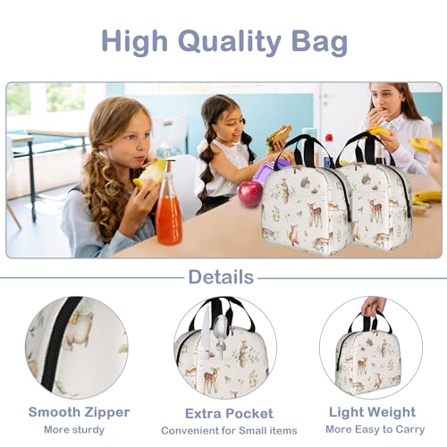 Watercolor Animals,Deer Hedgehog Fox Bunny Squirrel Forest Lunch Box,Insulated Lunch Bag for Girls Boys,Reusable Lunch Box for Kids Adults School Student Work Picnic Travel - color: Watercolor Animals,Deer Hedgehog Fox Bunny Squirrel Forest