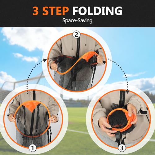 2-Pack Soccer Goal Target Portable Football Target Net Corner Soccer Target Net Youth Football Goal Kicking Net Goalkeeper Practice Goalie Throwing Accuracy Kids Small Training Equipment Adjustable