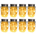GIGALUMI Solar Mason Jar Lights, 8 Pack 30 Led String Fairy Lights Garden Lights Outdoor Waterproof Hanging Solar Lanterns for Outdoor, Garden, Patio, Lawn, Balcony Decoration - size: 8 Pack