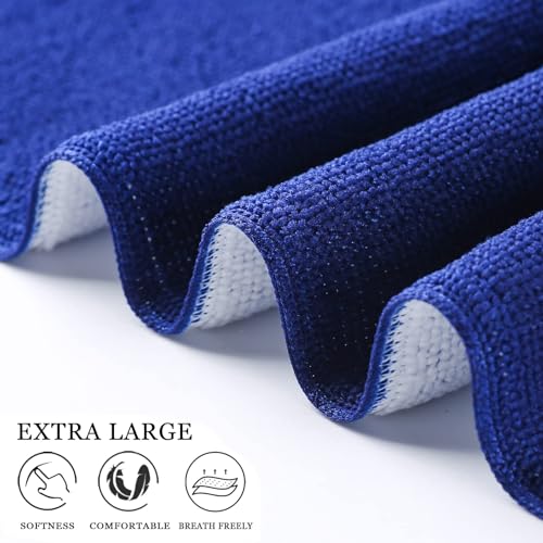 Genovega Oversized Terry Beach Towel 36 x 72 in Soft Extra Large Big Pool Swim Towels for Adult XL Clearance Big Travel Blanket Cruise Vacation Accessories Essentials Lounge Chair Cover Shark - color: Small Shark Blue