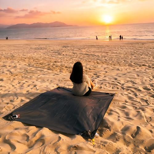 Pocket Blanket 71"x55", Lightweight Compact Sandproof Waterproof Outdoor Blanket for Beach, Hiking, Camping, Travel, Festivals, Picnic with Pockets, Loops, Stakes, Carabiner - color: White Green Camouflage
