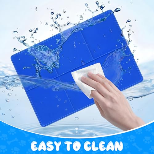 Drydiet 4 Pack Dog Cooling Mat - 23'' X 35'' Solid Gel Self Cooling Mat with Storage Bag Pressure Activated No Refrigeration or Electricity Needed Pet Pad for Dogs & Cats Kennels, Crates, Beds - size: 23'' X 35''