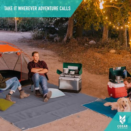 CGEAR Original Sand-Free Outdoor Camping Mat – Beach, Picnic & Camping Ground Mat with Carry Pouch - color: Boulder Gray, size: 6' x 6' (Square)