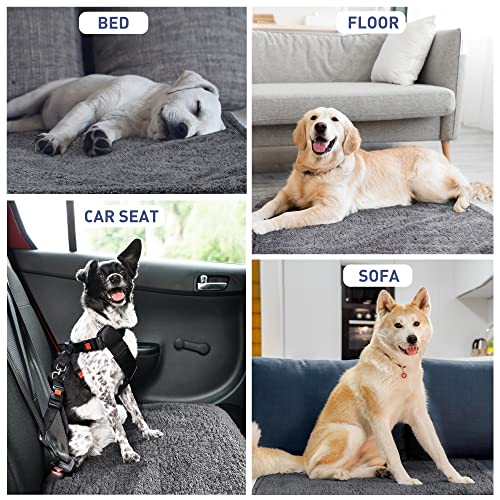 Kritter Planet Waterproof Dog Blanket, Reversible Water Proof Pet Blanket for Couch, Bed & Sofa, Washable Couch Covers for Large Dogs - Protects Furniture from Fur, Dirt, and Accidents - color: Grey/Charcoal Grey, size: 60"x50"