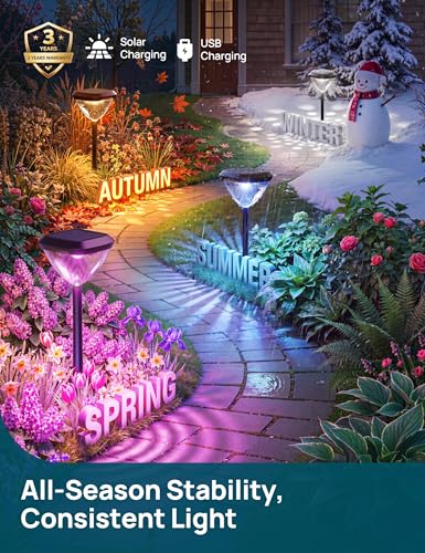 Linkind Smart Solar Pathway Lights SP6, App/Voice Control Solar Lights Outdoor Waterproof, 43+ Preset Scenes, Cool/Warm White/Color-Changing Outdoor Garden Lights for Yard, Patio, 4 Pack
