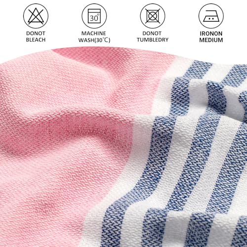 cabanana Turkish Beach Towel Oversized - 40"x70" Quick Dry Sand Free Thin Beach Towels for Adults,Extra Large Cotton Lightweigh Travel Towel for Beach Accessories (Pink Blue) - color: Z Pink Blue
