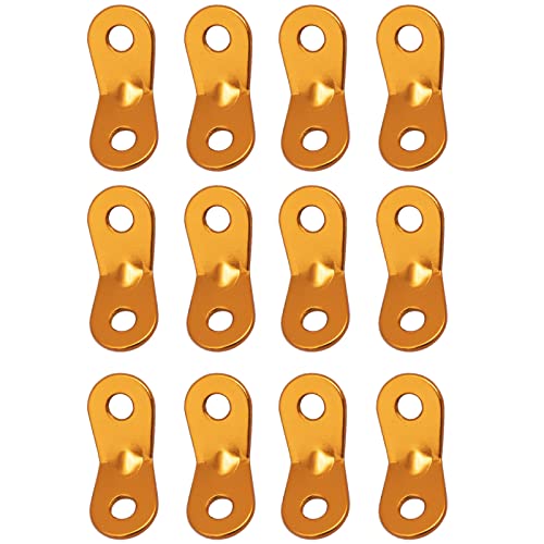 TRIWONDER Guyline Cord Adjuster Rope Tensioner Tent Guy Line Paracord Tightener Loop Alien Aluminum Alloy for Camping Hiking (Gold (2 Holes) - 12 Pack) - color: Two Holes - Gold (12 Pack)