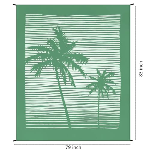 WIWIGO Beach Blanket Waterproof Sandproof Beach Mat 79" X 83"/10'x9'for 2-8 Adults Quick Drying Outdoor Picnic Mat Beach Accessories for Travel, Camping, Hiking - color: Coconut Tree, size: 79" X 83"（1-4person）