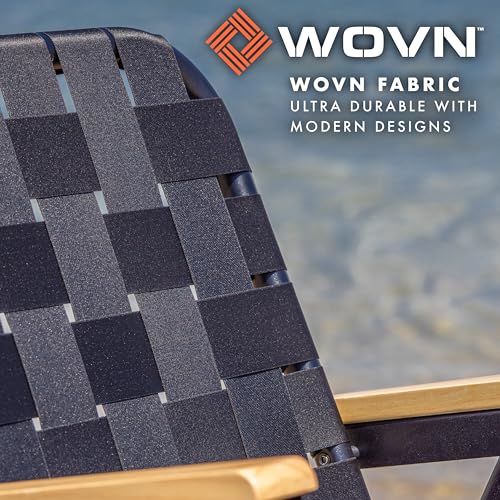 GoSports WOVN Beach Backpack Chair - 9 Styles Available - Premium Folding Camping Chair - color: Black
