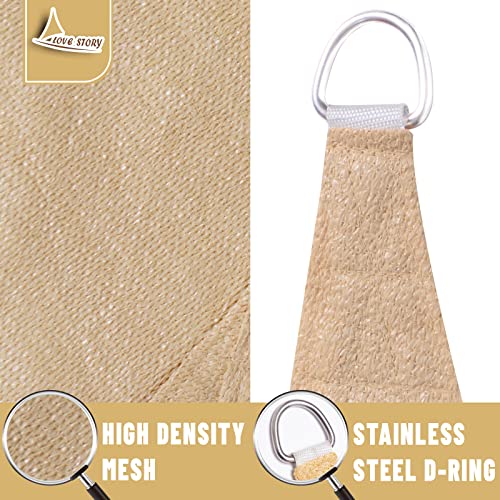 LOVE STORY 12' x 16' Rectangle Sun Shade Sail Canopy UV Block Sun Shade for Outdoor Patio Garden Backyard, Sand (We Make Custom Size) - color: Sand, size: 1 2' x 1 6'