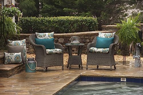 Pillow Perfect Rave Solid Indoor/Outdoor Floor Pillow Plush Fill, Weather and Fade Resistant, Floor - 25" x 25", Green, - color: Green Rave Teal, size: Floor - 25" x 25"
