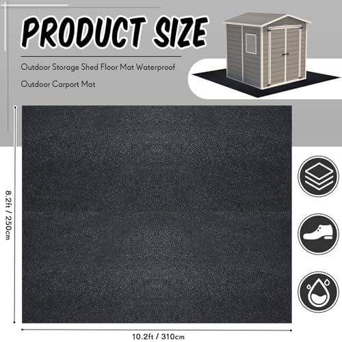 Haull Shed Floor Mat 8.2 x 10.2 ft Outdoor Waterproof Nonslip Durable Storage Sheds Protector Rug for Carport Patio Garage Garden Spring Summer Outdoor, Storage Shed Not Included - size: 8.2 x 10.2 ft