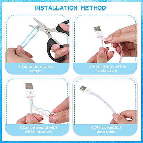 Frienda 10 Pcs Spiral Cord Protector Chargers Protector Pets No Chew Data Cable Protective Sleeve Headphone Charger Saver USB Cable Cover Wire Repair for Phone USB (Vivid Colors) - color: Vivid Colors