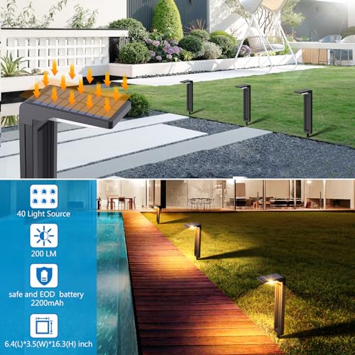 Sunvivo Solar Path Lights,2 Modes(Cold White or Warm White),Bright Solar Path Light Outdoor Waterproof,Perfect Elegant Guide Light or Deco for Yard,Garden,Lawn,Sideway,Driveway,Outdoor Event(8Pack) - color: Cold White and Warm White Light, size: 8 Pack