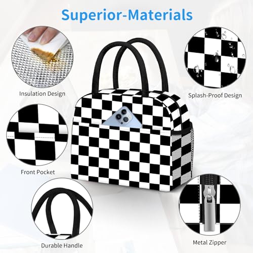 DALINDA Lunch Bag Lunch Box for Women Men Reusable Insulated Lunch Tote Bag,Leakproof Thermal Cooler Sack Food Handbags Case High Capacity for Travel Work Picnic Beach- Square - color: Square, size: Oxford cloth