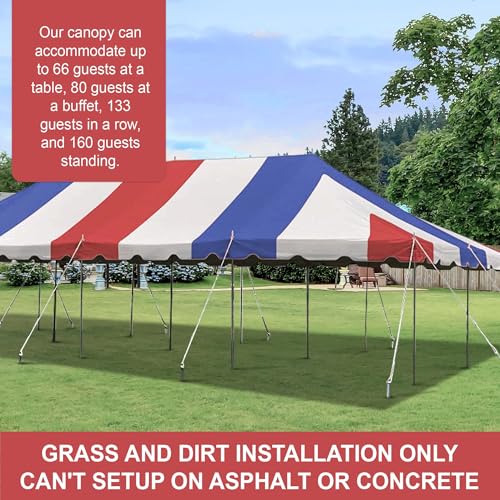 Party Tents Direct 20'x 40' Weekender Canopy Pole Tent with Sidewalls - Easy Up Canopy Tent with 160 Person Capacity - Outdoor Canopies for Parties, Weddings, and Events (Red White and Blue) - color: Red White and Blue, size: 20' x 40'